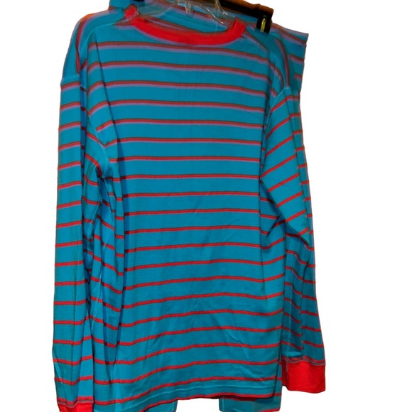 Hanna Andersson adult Superman blue stripe pajama set pjs size XL family - Picture 2 of 4